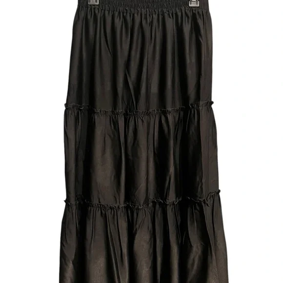 Black Tiered Maxi Skirt